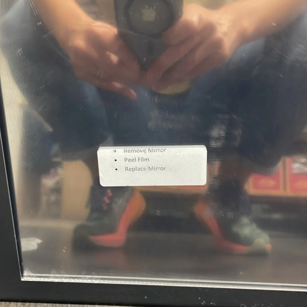 Brand new black metal Vans floor or counter mirror. 10”W/12”H.